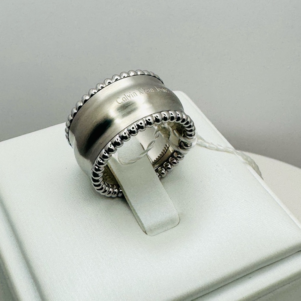CALVIN KLEIN Jeans Beaded Band Ring NWT Size 5.5